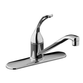 KOHLER Coralais Single Handle Standard Kitchen Faucet with 10 in. Spout, Ground Joints and Loop Handle in Polished Chrome K 15171 TL CP