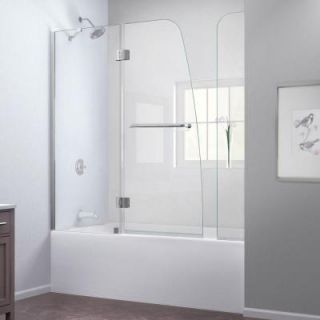 DreamLine Aqua 56 to 60 in. x 58 in. Semi Framed Hinged Tub Door with Extender in Chrome SHDR 3148586 EX 01