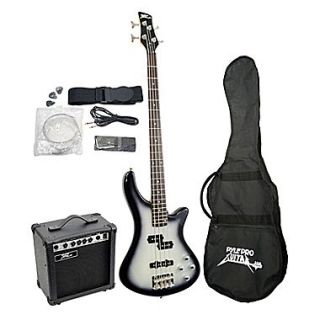 Pyle Professional Full Size Electric Bass Guitar Package With Amplifier