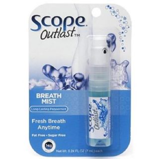 SCOPE Outlast Breath Mist, Long Lasting Peppermint 0.24 oz (Pack of 6)