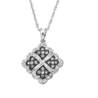 SilverMist Sterling Silver 1/3ct TDW Grey and White Diamond Necklace