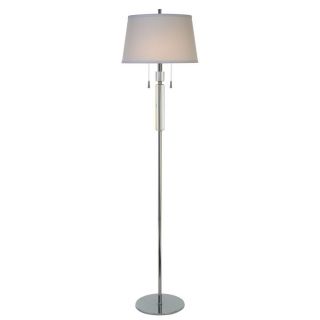 Trend Lighting 62 in Polished Chrome Shaded Floor Lamp Indoor Floor Lamp with Fabric Shade