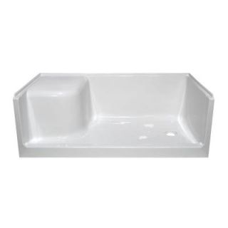 Lyons Industries Elite 60 in. x 32 in. Single Threshold Seated Shower Base with Right Drain in White LEBSL016032R