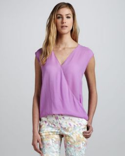 Tibi Sleeveless V Neck Wrapped Top