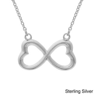 Gioelli Sterling Silver Double Heart Infinity Necklace   16249745