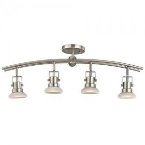 Kichler 7755NI Rail Lighting, Soft Contemporary/Casual Lifestyle Fixed 4 Light Halogen   Brushed Nickel