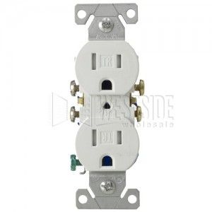 Cooper TR270W Electrical Outlet, Tamper Resistant Duplex Receptacle, 15A   White