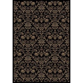 Concord Global Trading Jewel Damask Black 7 ft. 10 in. x 9 ft. 10 in. Area Rug 49437