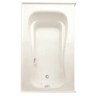 Aquatic Novelli Q 5 ft. Right Drain Acrylic Whirlpool Bath Tub with Heater in Biscuit 826541950075
