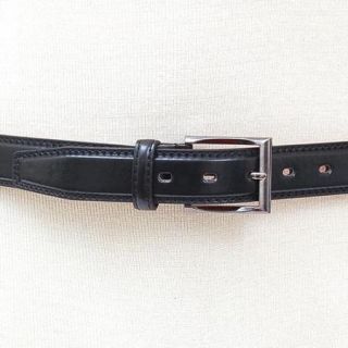 Mens Leather Belt Dressy or Casual Black & Brown Gunmetal Buckle Sizes Available Black Med 34 36
