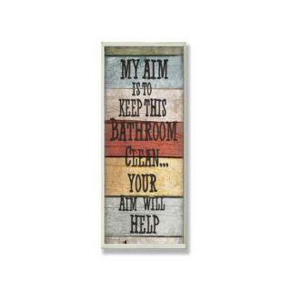 Stupell Industries My Aim is to Keep This Bathroom Clean Typography Wall Plaque
