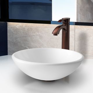 VIGO Sheer Black Glass Vessel Sink and Waterfall Faucet Set in Chrome