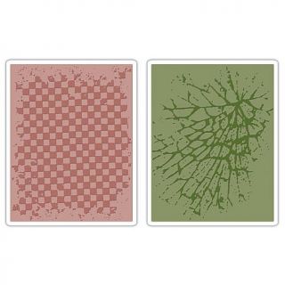 Sizzix Texture Fades Embossing Folders 2 pack   Checkerboard and Cracked