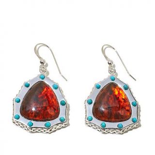 Jay King Amber and Redskin Turquoise Sterling Silver Earrings   7955923