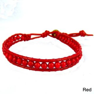 Enchanted Ohm Coral or Turquoise Single Strand Bracelet (Thailand