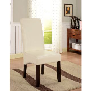 Cream Leatherette Parson Chairs (Set of 2)   15709859  