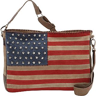 Scully Suede Flag Shoulder Bag with Studded Stars