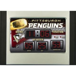 Pittsburgh Penguins 6.5 in. x 9 in. Scoreboard Alarm Clock with Temperature 0128916