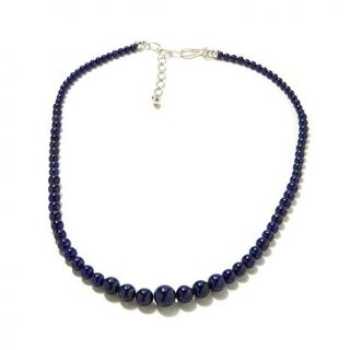 Jay King Graduated Lapis Bead Sterling Silver 19 3/4" Necklace   7874015