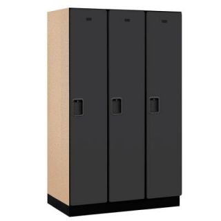 Salsbury Industries 21000 Series 1 Tier Wood Extra Wide Designer Locker in Black   15 in. W x 76 in. H x 21 in. D (Set of 3) 21361BLK