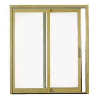 Pella® 6' 450 Series Sliding Patio Door Wood Clad Clear Low E White Sliding No Brick Mold Left Hand (Screen Not Included)