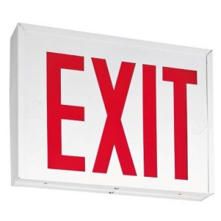 Lithonia Lighting New York Approved White Steel LED Emergency Exit Sign with Battery LXNY W 3 R EL M4