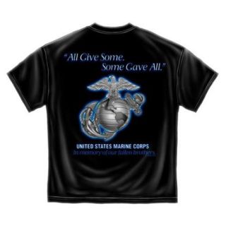 Erazor Bits Black 100% Cotton Marines Gave All T Shirt (Large) Graphic Tee NEW