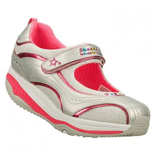 Skechers Shape Ups X F   Mary Jane  Girls'   Silver/White/Multi Neon