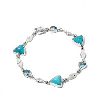 Jay King Turquoise and Blue Topaz Sterling Silver Bracelet   7642914