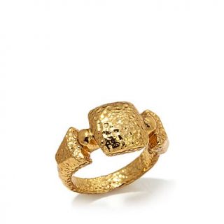 Larisa Barrera "Gilded 24/7" Goldtone Hammered Nugget Ring   8064238