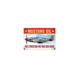 Past Time Signs V253 Mustang Oil Aviation Vintage Metal Sign