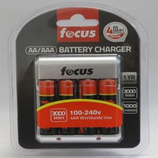 Focus Camera Rechargeable NiMH AA Batteries with Charger