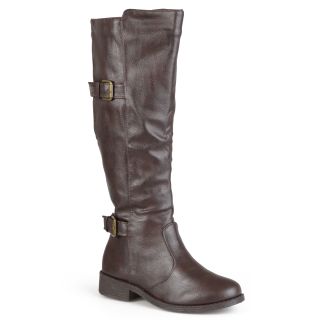 Journee Collection Womens Mazie Buckle Detail Round Toe Boots