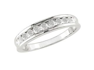 10K White Gold 1/2 Carat Diamond Semi Eternity Ring