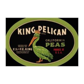 King Pelican California Peas Print (Canvas Giclee 20x30)