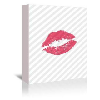Americanflat Pink Lips Graphic Art on Gallery Wrapped Canvas
