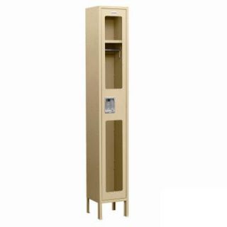 Salsbury Industries S 61000 Series 12 in. W x 78 in. H x 18 in. D Single Tier See Through Metal Locker Unassembled in Tan S 61168TN U