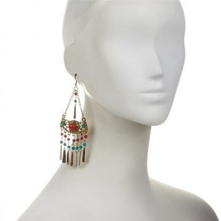 BAJALIA "Salena" Multicolor Bead Goldtone Trapeze Style Dangle Earrings   8003604