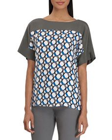 Lafayette 148 New York Maryanne Hexagon Print Top