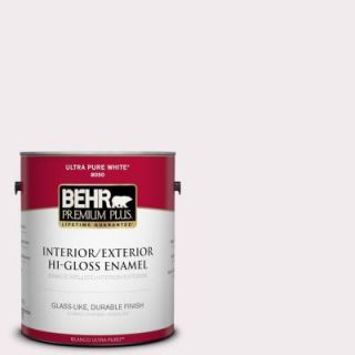 BEHR Premium Plus 1 gal. #680C 1 Wispy Pink Hi Gloss Enamel Interior/Exterior Paint 805001