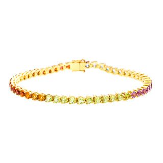 Stern 18k Yellow Gold Multi Precious Stone Bracelet