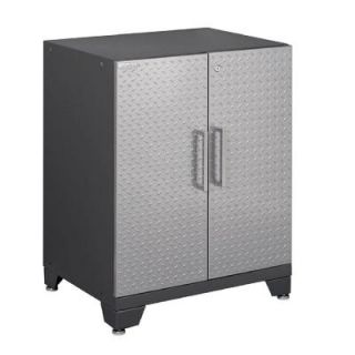 NewAge Products Performance Plus Diamond Plate 35 in. H x 28 in. W x 22 in. D Steel Garage Base Cabinet in Silver 51401