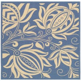 Safavieh Courtyard Blue/Natural 7 ft. 10 in. x 7 ft. 10 in. Square Indoor/Outdoor Area Rug CY2961 3103 8SQ