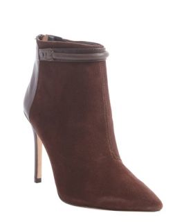 Charles David Dark Brown Suede Leather Accent 'gemini' Ankle Booties (333078201)