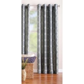 Better Homes and Gardens Rings Jacquard Curtain Panel, Grey/Black