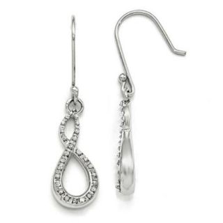 Sterling Silver Diamond Mystique Figure 8 Earrings. Comes in a lovely Gift Box (0.9IN Long)