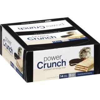 Power Crunch Original Protein Energy Bar, Cookies and Cr�me   Box of 12 Wafer Ba
