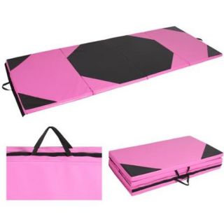 4'x10'x2" Gymnastics Gym Folding Exercise Aerobics Mats Pink Stretching Yoga Mat