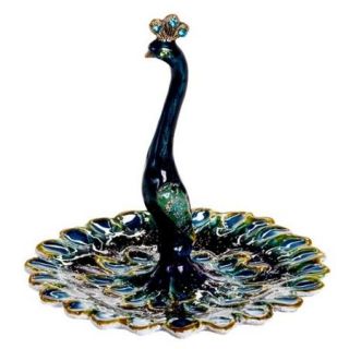 Welforth Peacock Design Jewelry Holder w/ Crystals Ring Vintage Antique NEW NIB