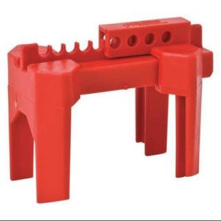 BRADY BS07A RD Ball Valve Lockout, Red, 1/2 to 2 1/2 In.